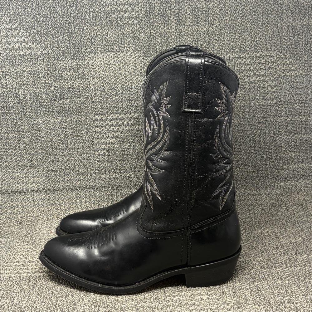 Laredo 4210 London Men's 11 EW Black Leather Western Cowboy Boots Wide